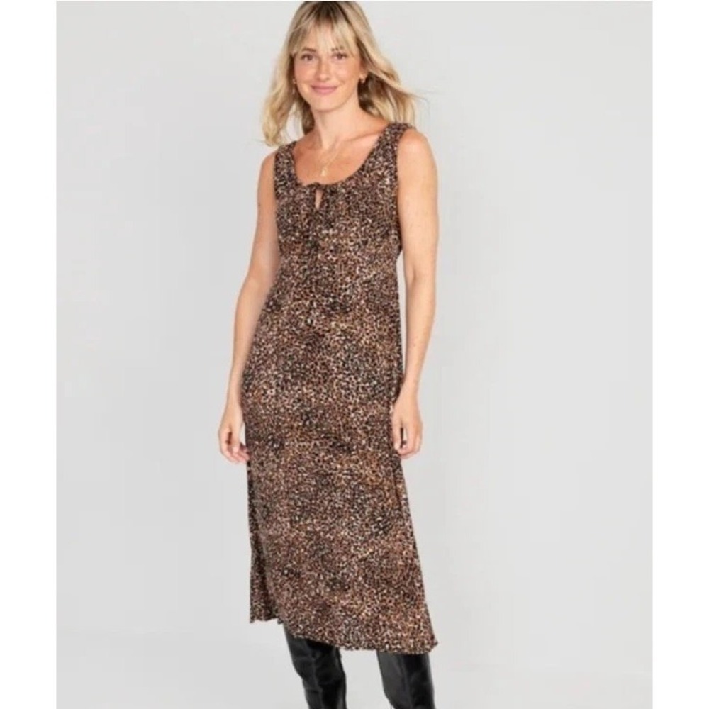 Old‎ Navy Women's Cheetah Sleeveless Dress Size S , Casual, Stretch, Midi